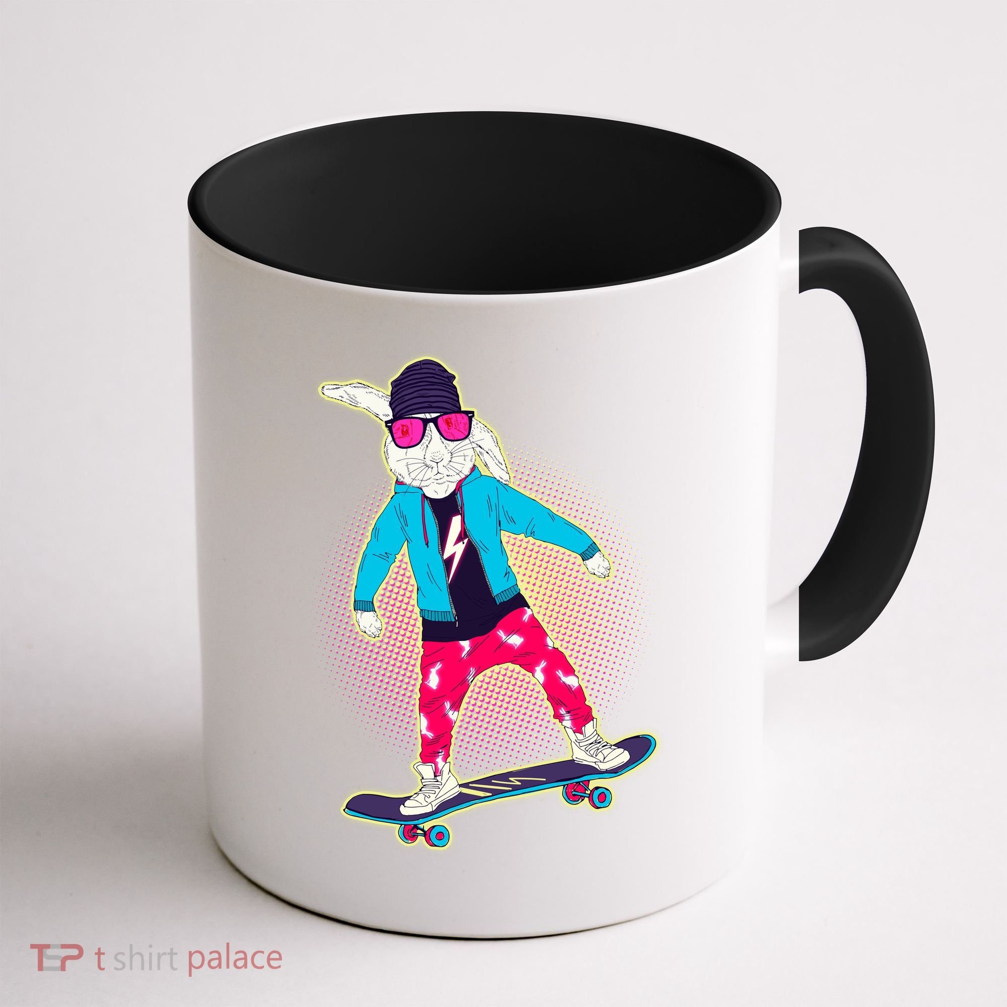 Funny Cool Skateboarding Easter Bunny Rabbit Coffee Mug