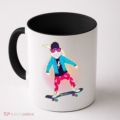 Funny Cool Skateboarding Easter Bunny Rabbit Coffee Mug