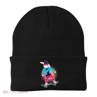 Funny Cool Skateboarding Easter Bunny Rabbit Beanie