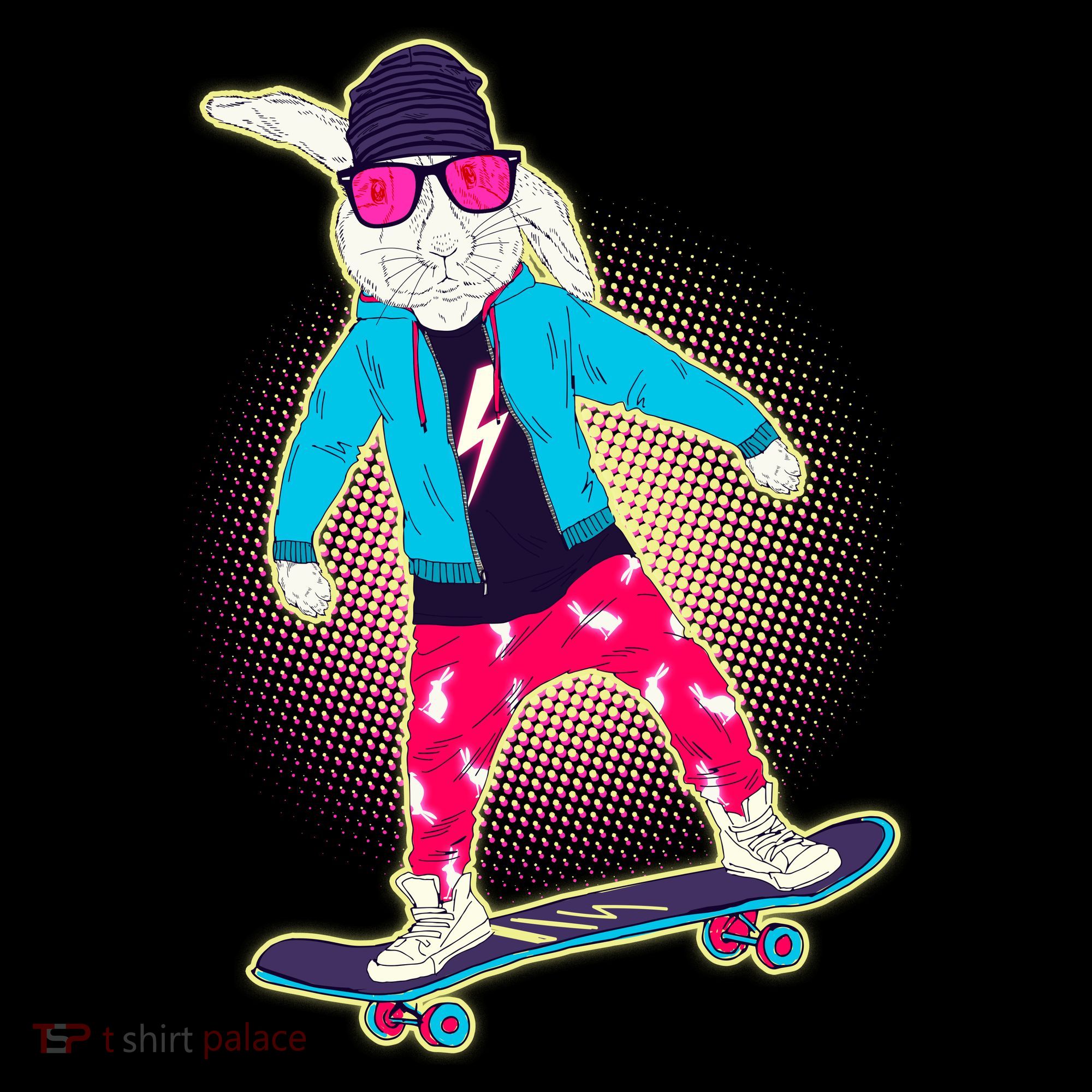 Funny Cool Skateboarding Easter Bunny Rabbit Coaster