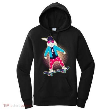 Funny Cool Skateboarding Easter Bunny Rabbit Women's Hoodie