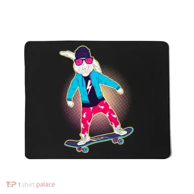 Funny Cool Skateboarding Easter Bunny Rabbit Mousepad