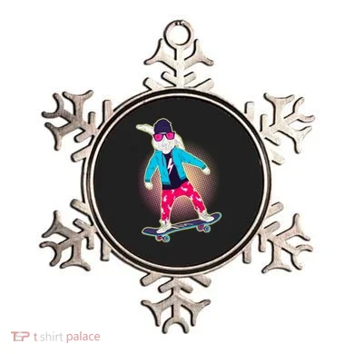 Funny Cool Skateboarding Easter Bunny Rabbit Ornament