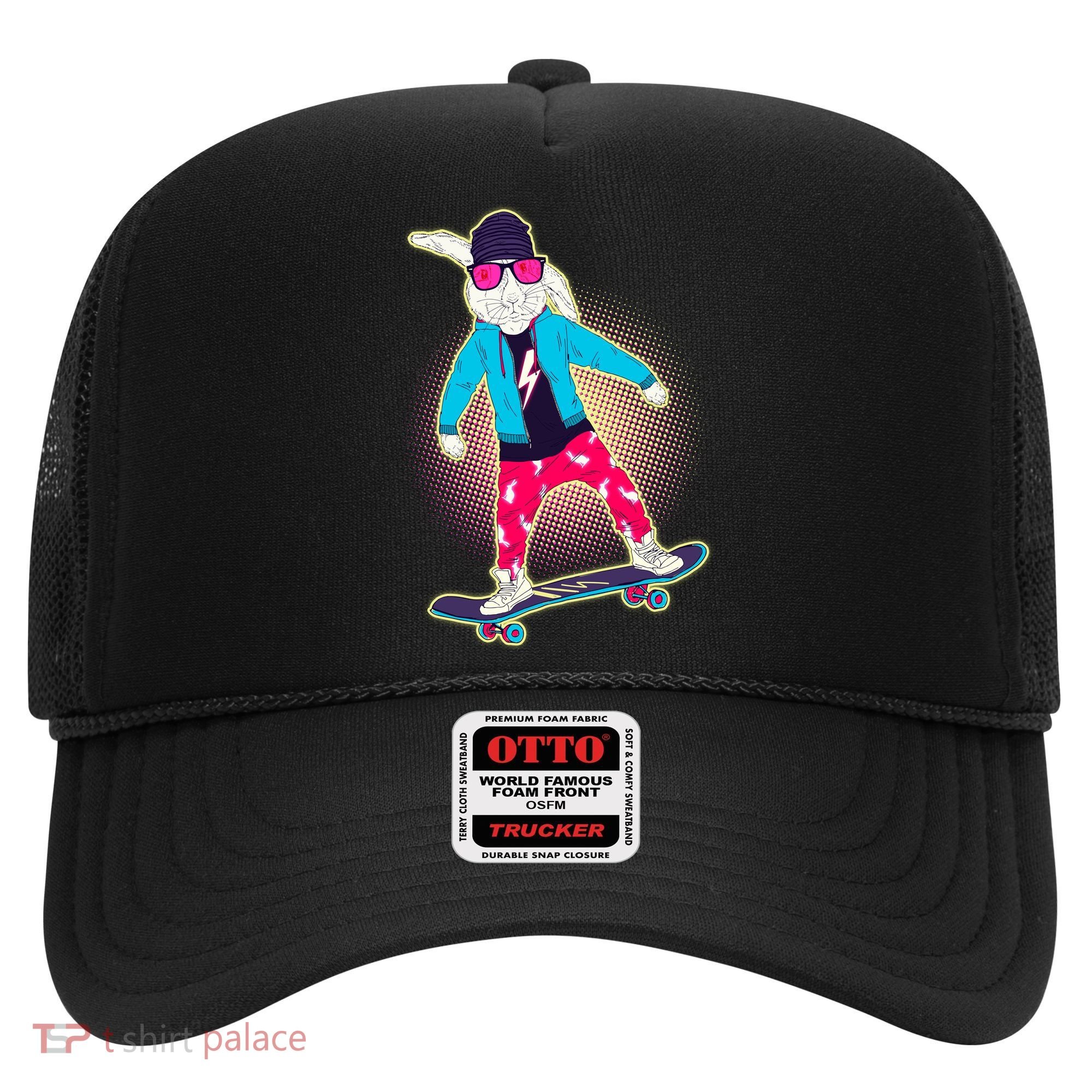Funny Cool Skateboarding Easter Bunny Rabbit Hat