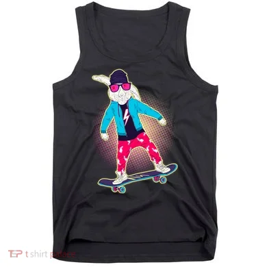 Funny Cool Skateboarding Easter Bunny Rabbit Tank Top