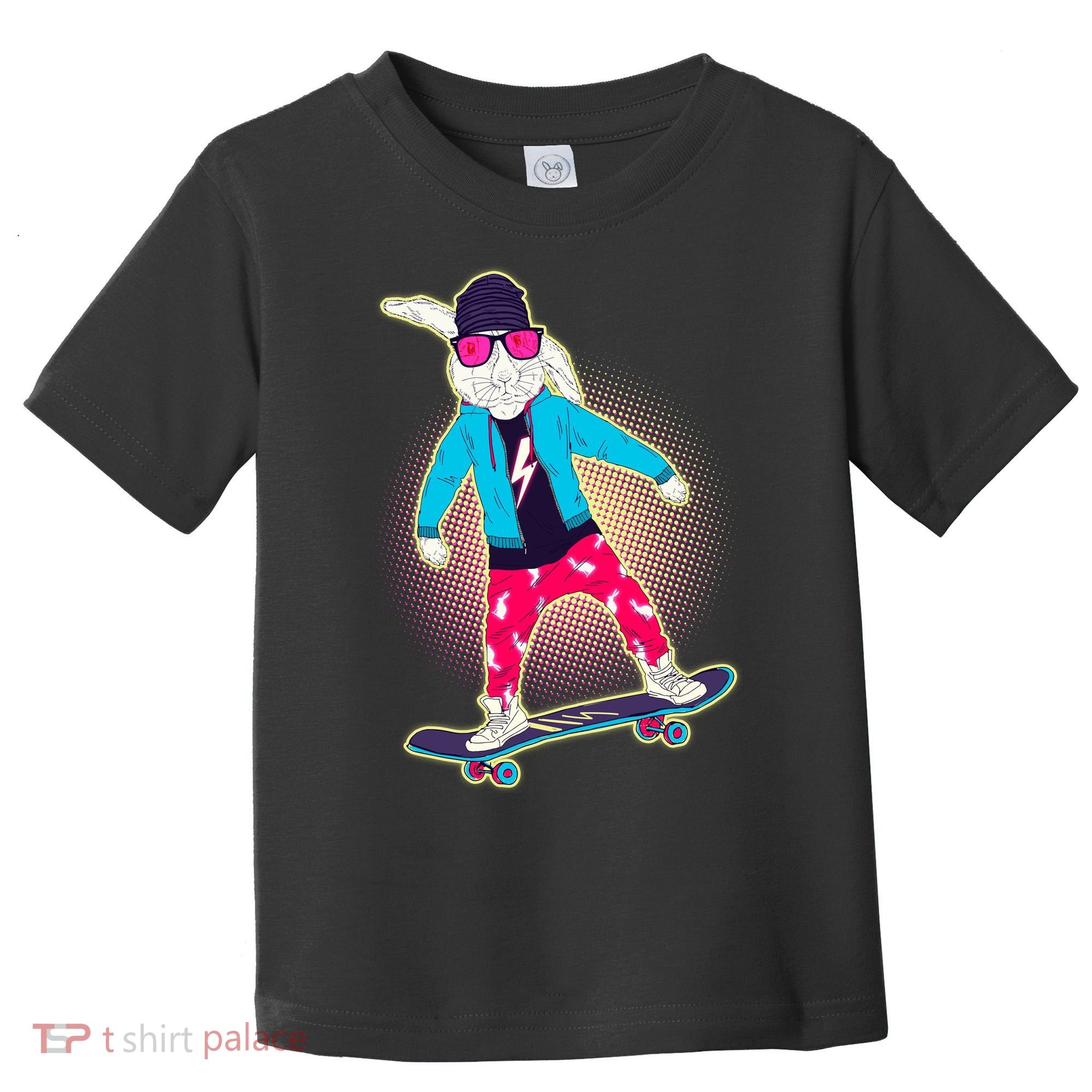 Funny Cool Skateboarding Easter Bunny Rabbit Toddler T-Shirt