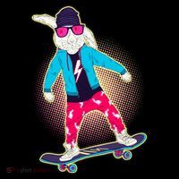 Funny Cool Skateboarding Easter Bunny Rabbit Kids Sweatshirt thumb 2