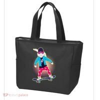 Funny Cool Skateboarding Easter Bunny Rabbit Tote Bag thumb 3
