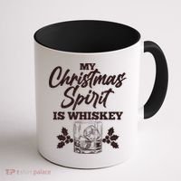 Funny Christmas Spirit Is Whiskey Coffee Mug thumb 1