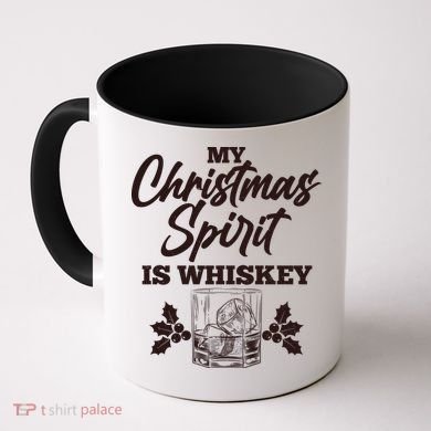 Funny Christmas Spirit Is Whiskey Coffee Mug