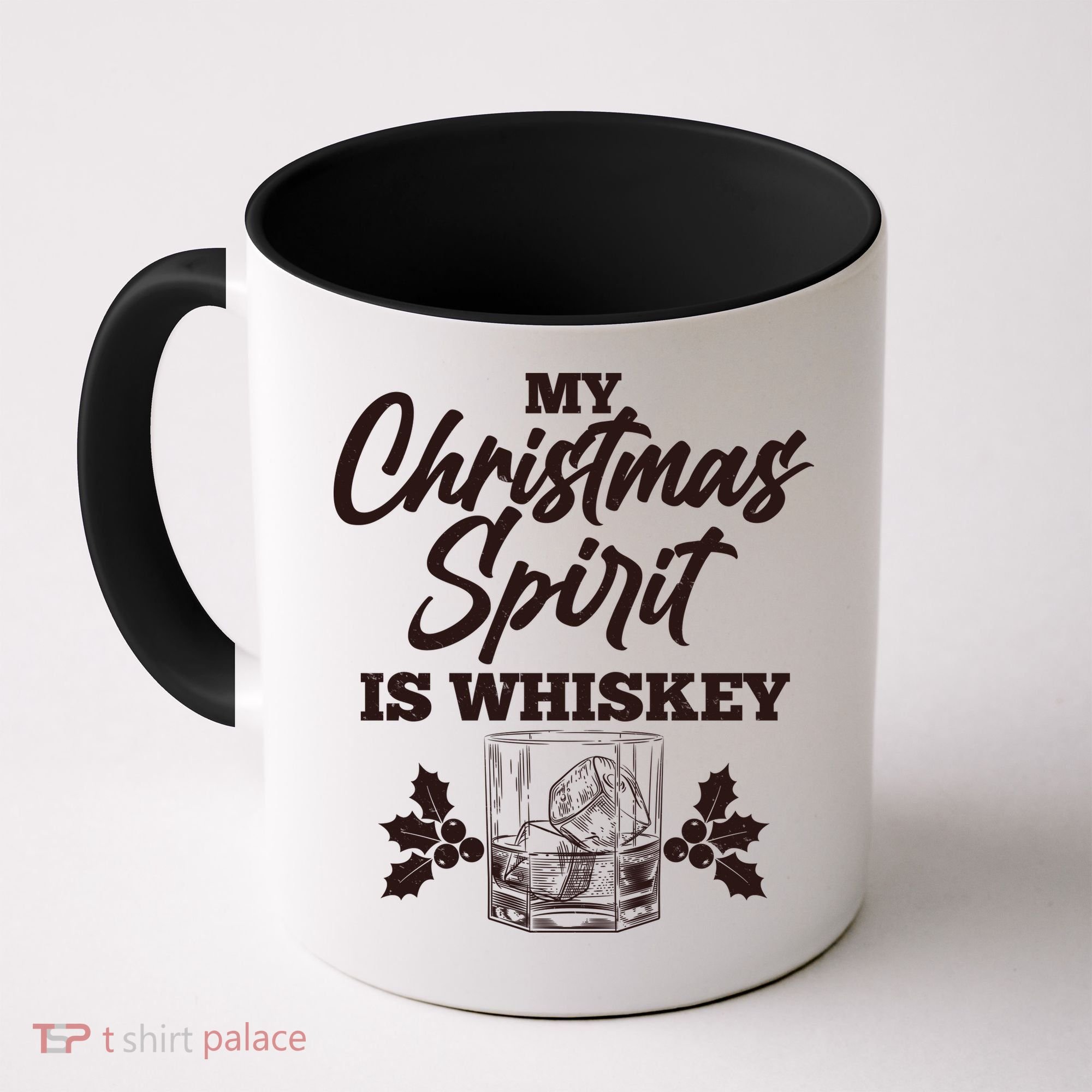 Funny Christmas Spirit Is Whiskey Coffee Mug