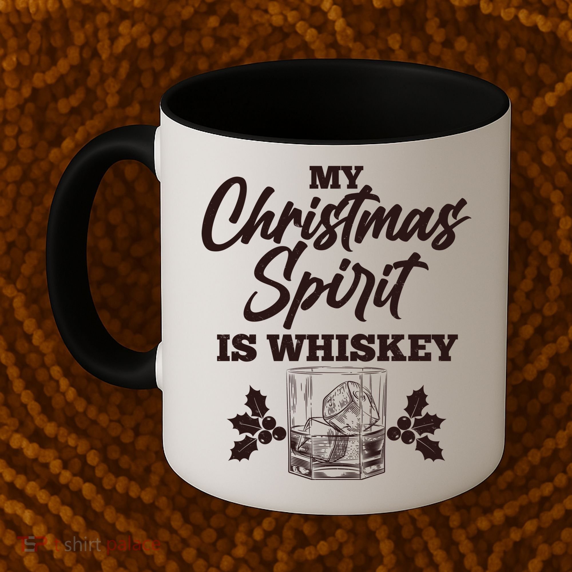 Funny Christmas Spirit Is Whiskey Coffee Mug