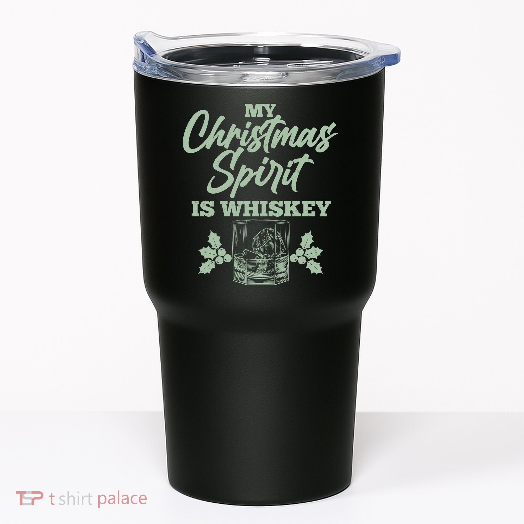 Funny Christmas Spirit Is Whiskey Tumbler