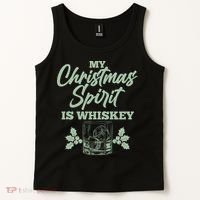 Funny Christmas Spirit Is Whiskey Tank Top thumb 2