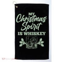 Funny Christmas Spirit Is Whiskey Golf Towel thumb 0