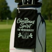 Funny Christmas Spirit Is Whiskey Golf Towel thumb 2
