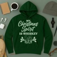 Funny Christmas Spirit Is Whiskey Hoodie thumb 3