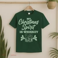 Funny Christmas Spirit Is Whiskey T-Shirt thumb 2