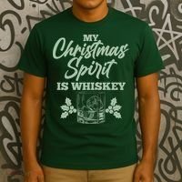 Funny Christmas Spirit Is Whiskey T-Shirt thumb 3