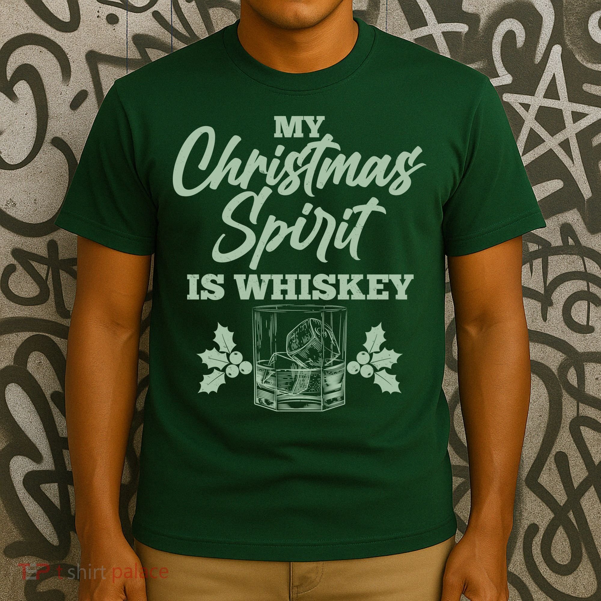 Funny Christmas Spirit Is Whiskey T-Shirt