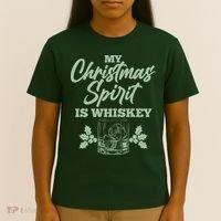 Funny Christmas Spirit Is Whiskey T-Shirt thumb 4