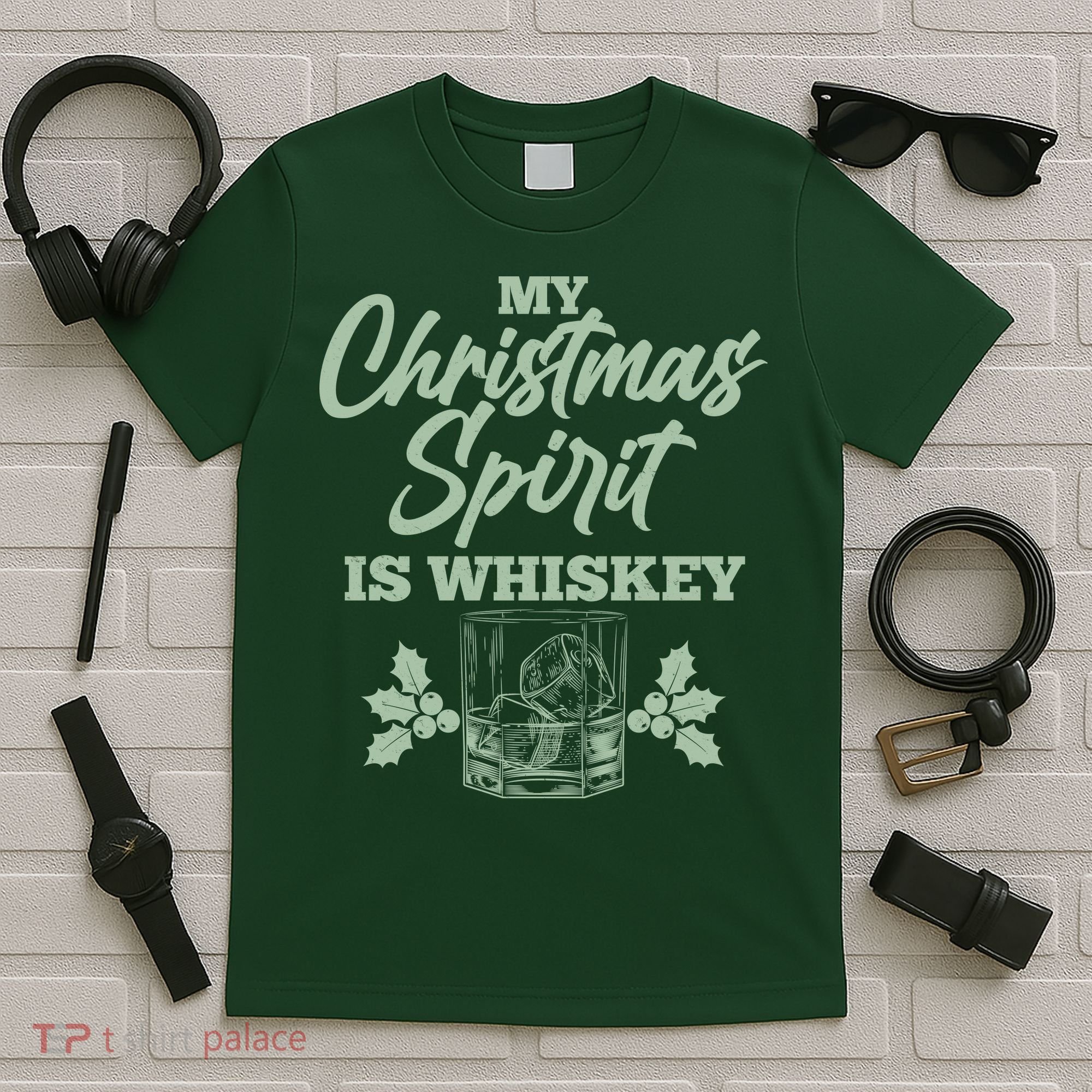 Funny Christmas Spirit Is Whiskey T-Shirt