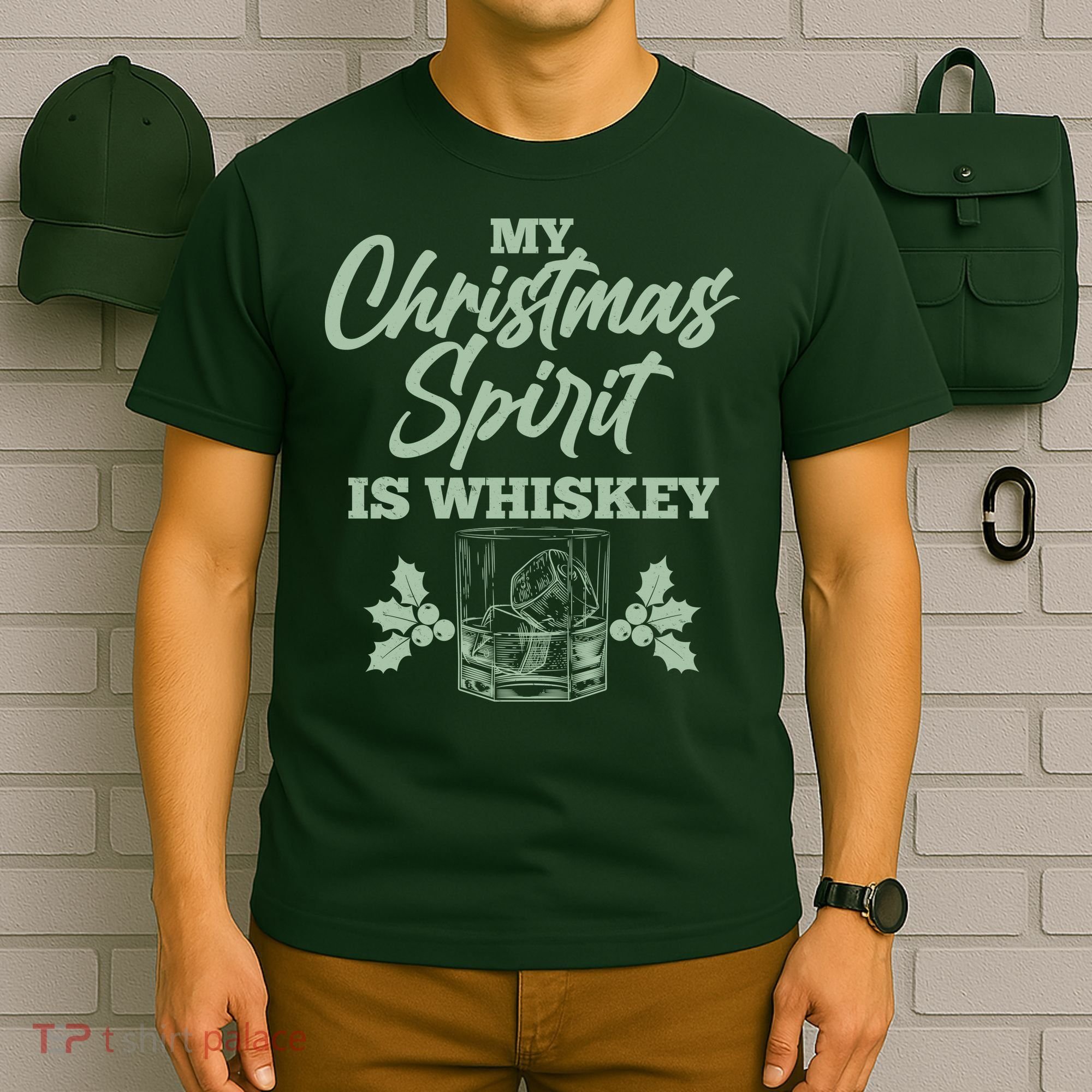 Funny Christmas Spirit Is Whiskey T-Shirt