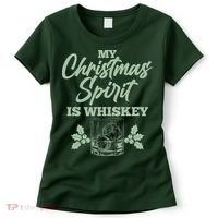 Funny Christmas Spirit Is Whiskey Women's T-Shirt thumb 0