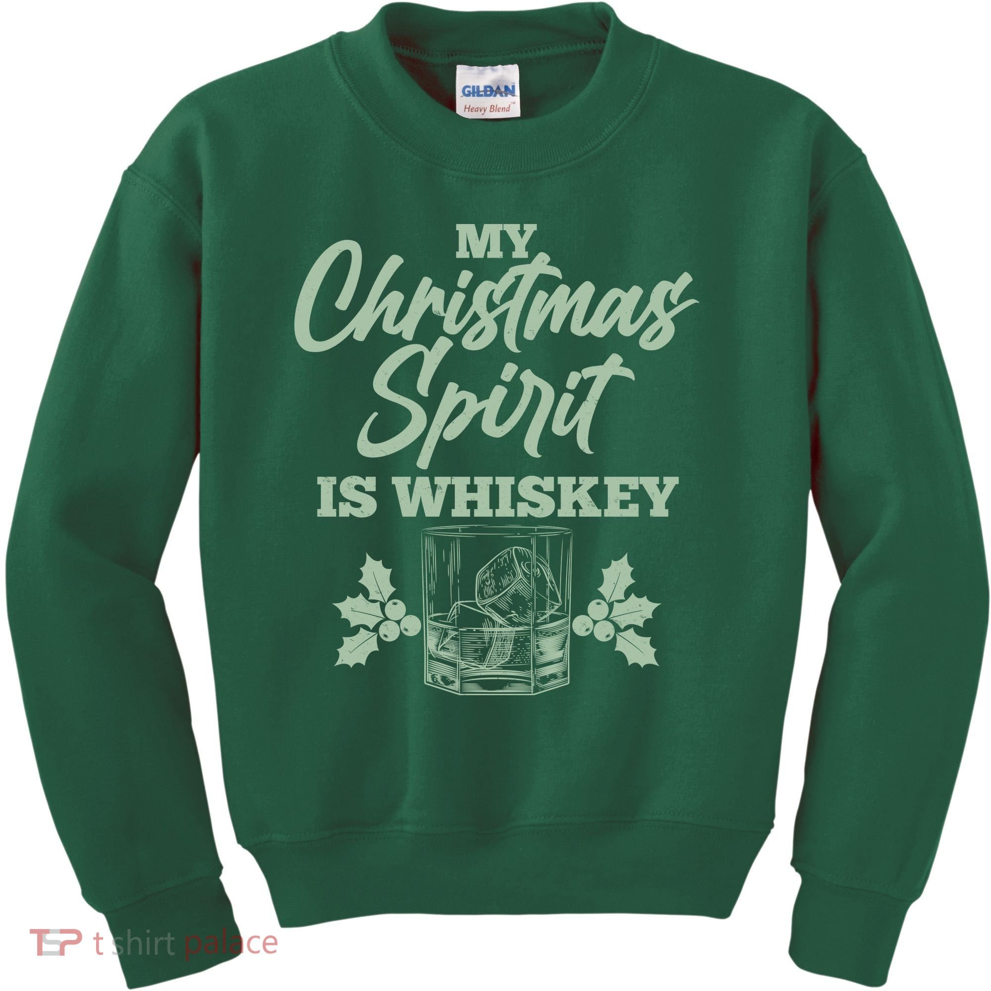 Funny Christmas Spirit Is Whiskey Kids Sweatshirt