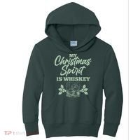 Funny Christmas Spirit Is Whiskey Kids Hoodie thumb 0