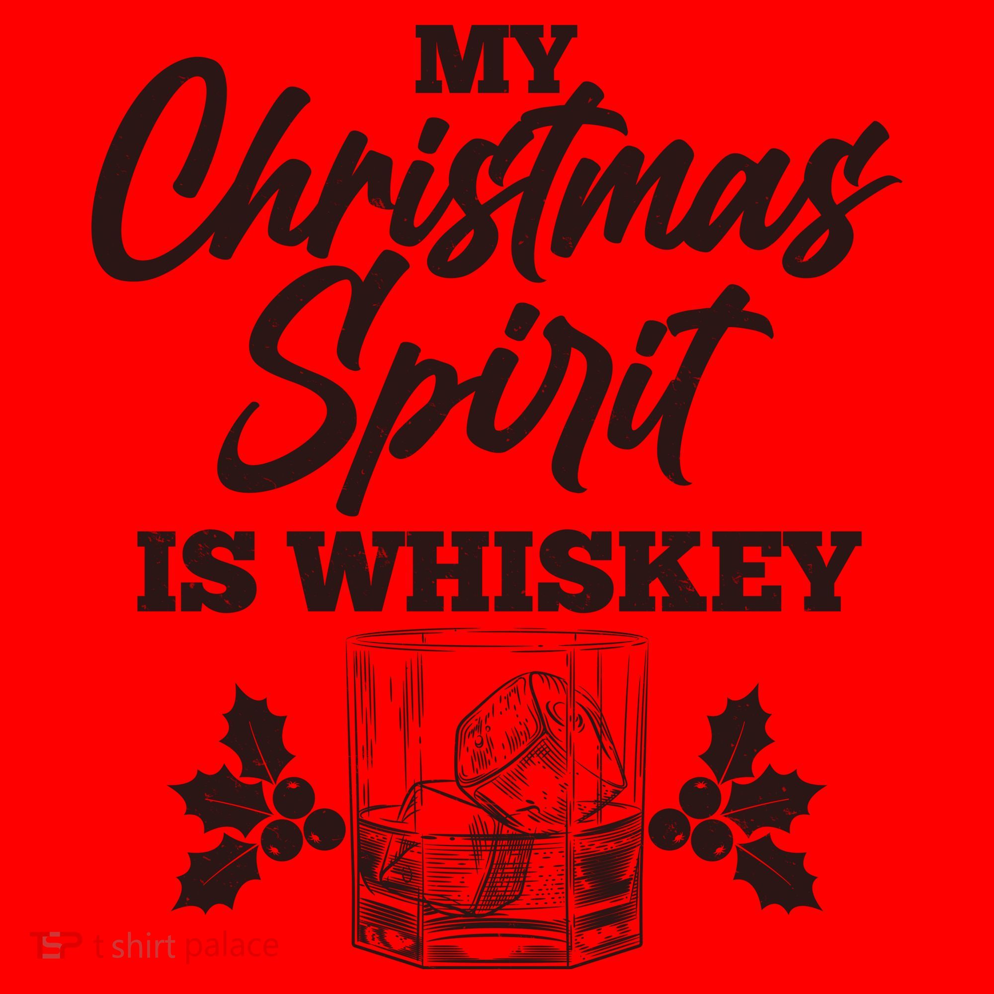Funny Christmas Spirit Is Whiskey Santa Hat