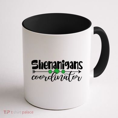 Funny Cute St Patricks Day Shenanigans Coordinator Coffee Mug back
