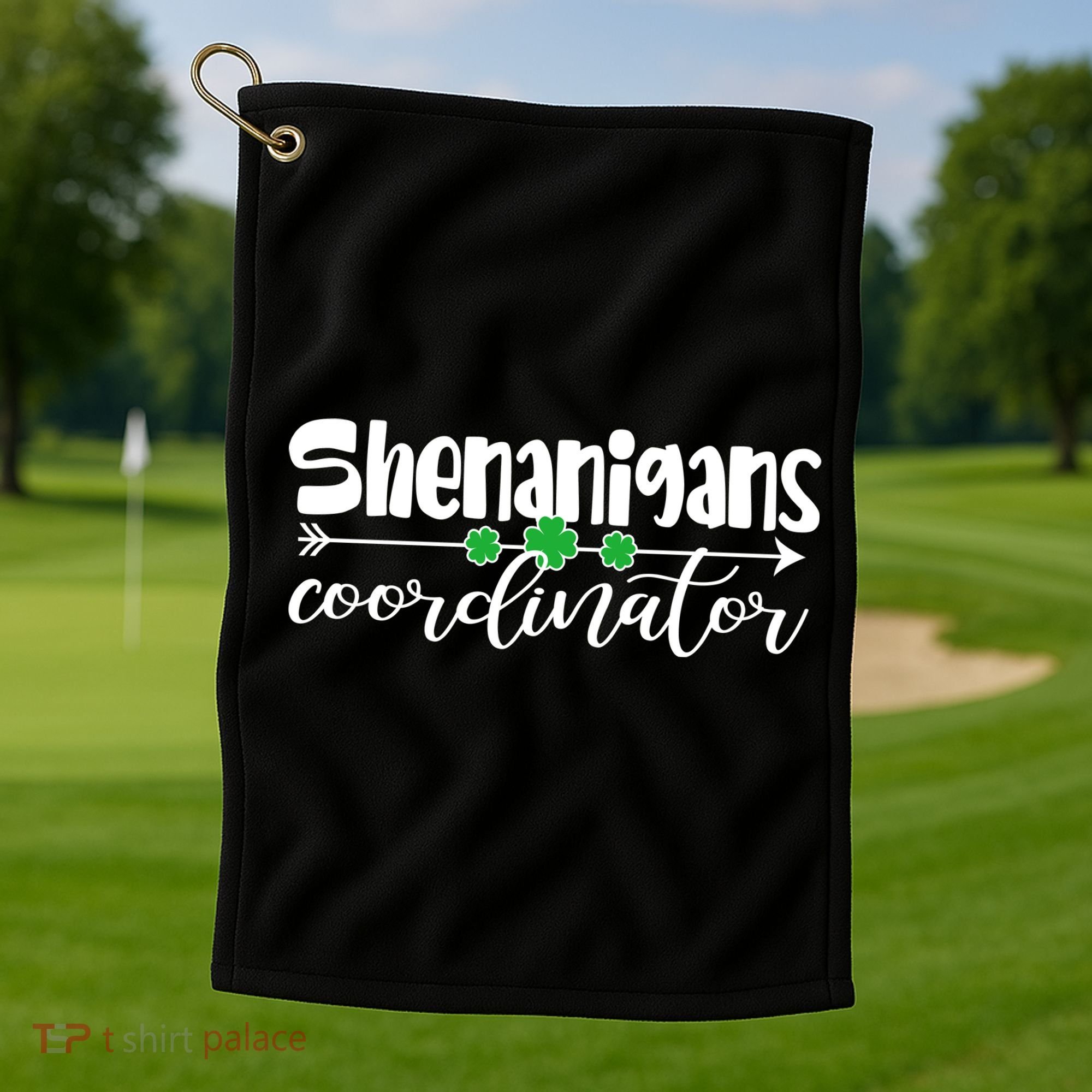 Funny Cute St Patricks Day Shenanigans Coordinator Golf Towel