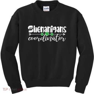 Funny Cute St Patricks Day Shenanigans Coordinator Kids Sweatshirt
