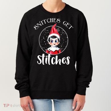 Funny Christmas Snitches Get Stitches Women's Sweatshirt
