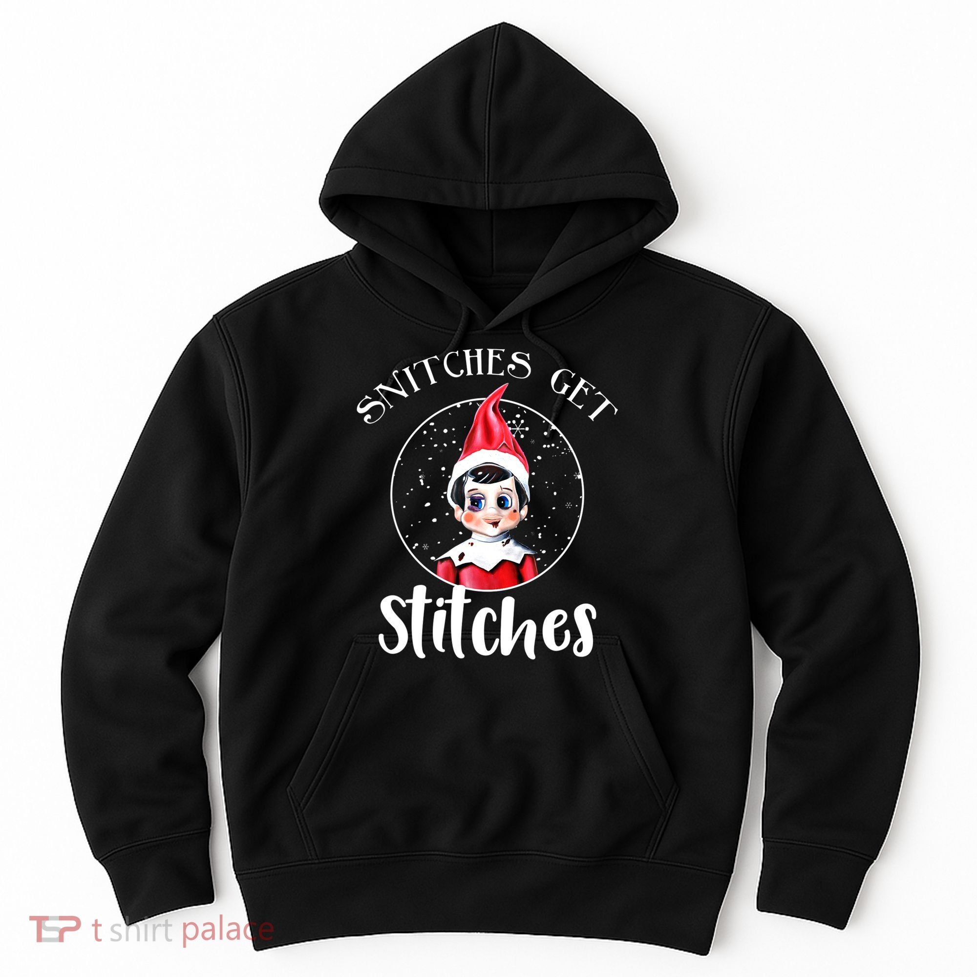 Funny Christmas Snitches Get Stitches Hoodie