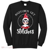 Funny Christmas Snitches Get Stitches Sweatshirt thumb 0