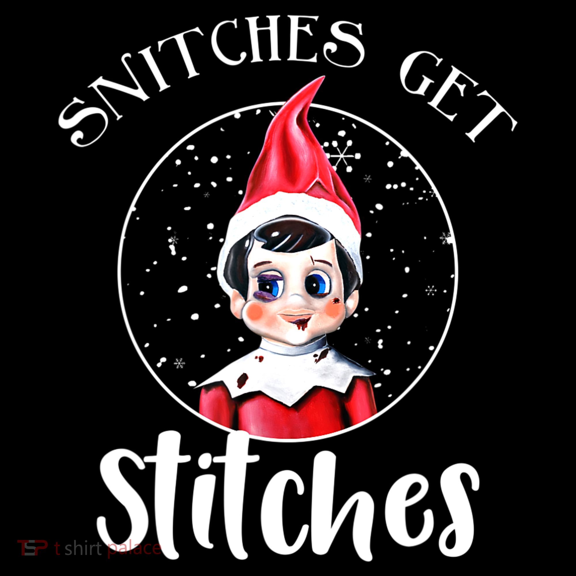 Funny Christmas Snitches Get Stitches Sweatshirt
