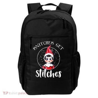 Funny Christmas Snitches Get Stitches Backpack