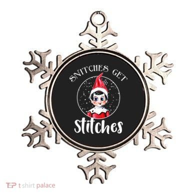 Funny Christmas Snitches Get Stitches Ornament