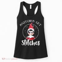 Funny Christmas Snitches Get Stitches Women's Tank Top thumb 0
