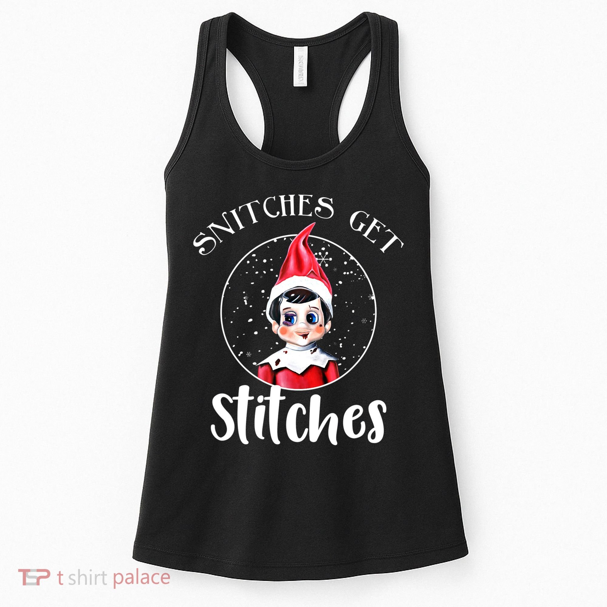 Funny Christmas Snitches Get Stitches Women's Tank Top