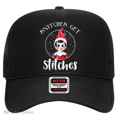 Funny Christmas Snitches Get Stitches Hat