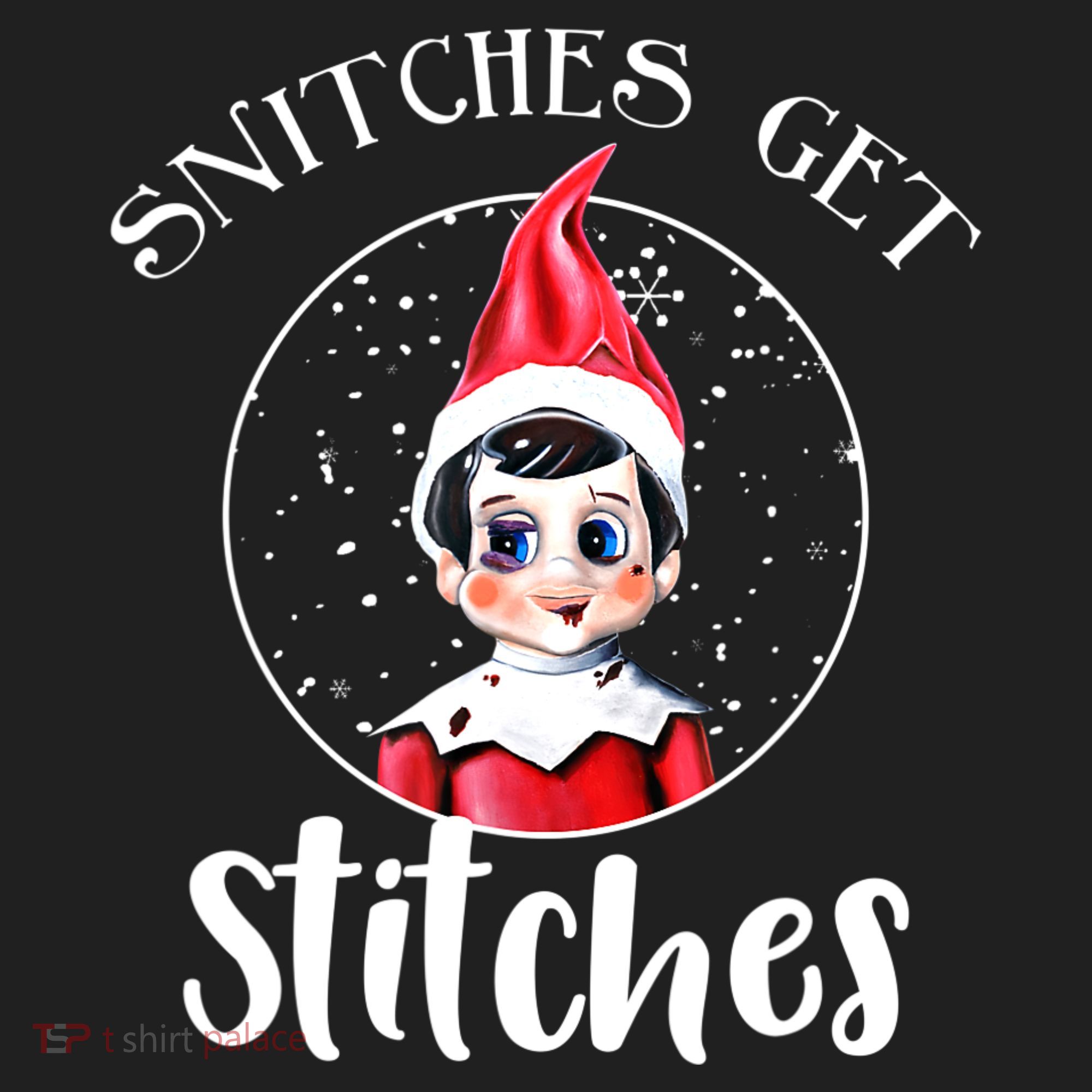 Funny Christmas Snitches Get Stitches Hat