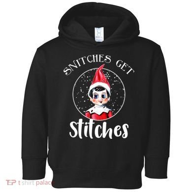 Funny Christmas Snitches Get Stitches Toddler Hoodie