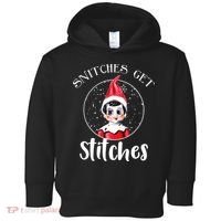 Funny Christmas Snitches Get Stitches Toddler Hoodie thumb 0
