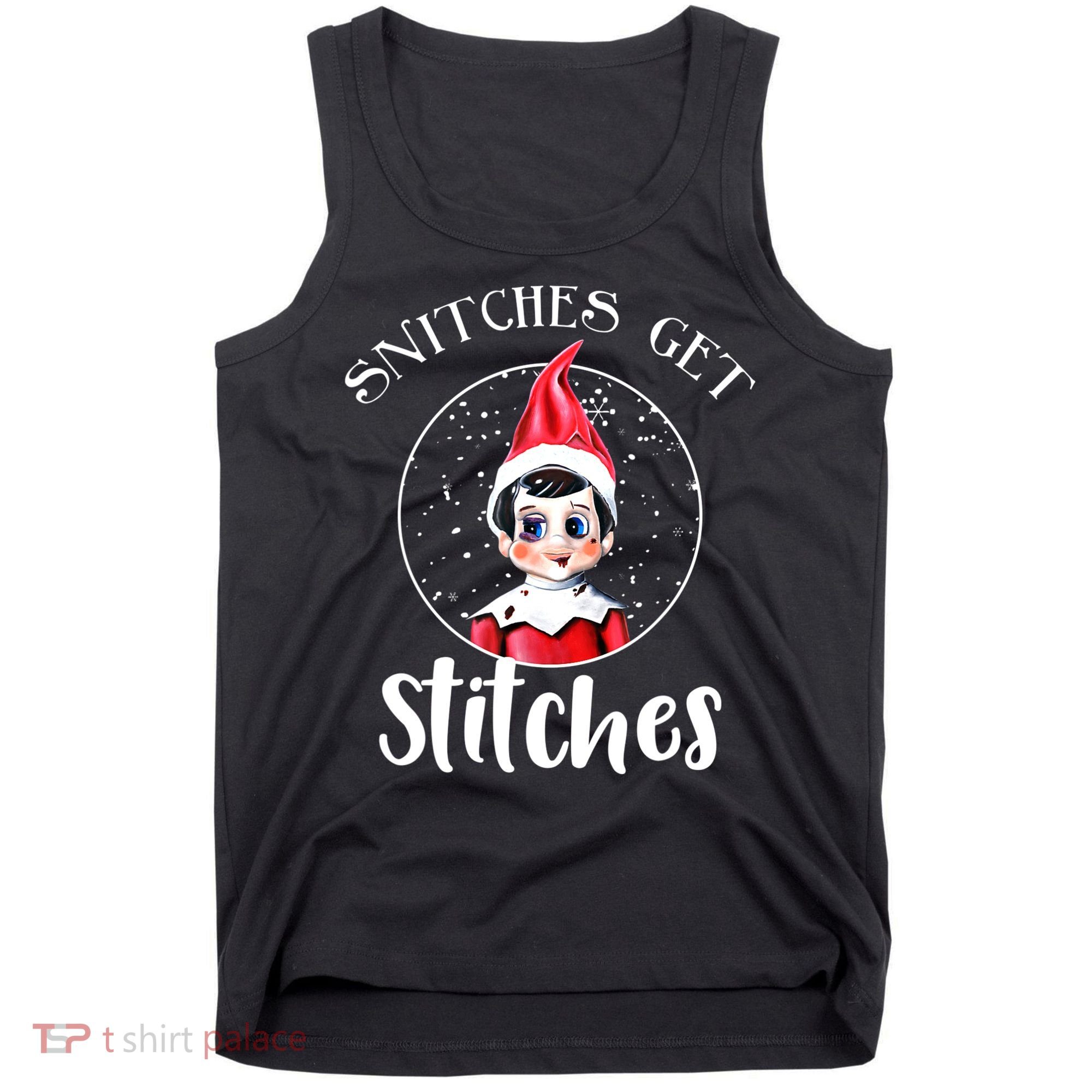 Funny Christmas Snitches Get Stitches Tank Top