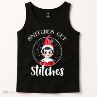 Funny Christmas Snitches Get Stitches Tank Top thumb 2
