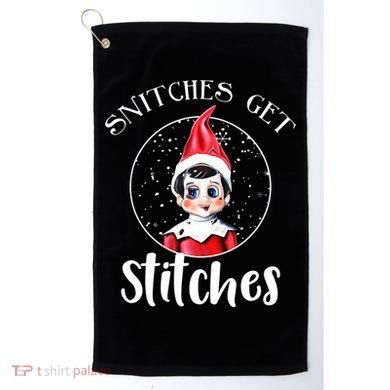 Funny Christmas Snitches Get Stitches Golf Towel