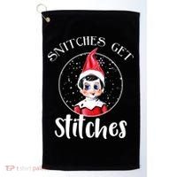 Funny Christmas Snitches Get Stitches Golf Towel thumb 0
